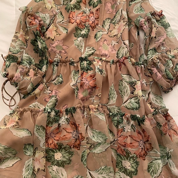 Princess Polly Taupe Floral Mini Dress - Picture 2 of 2